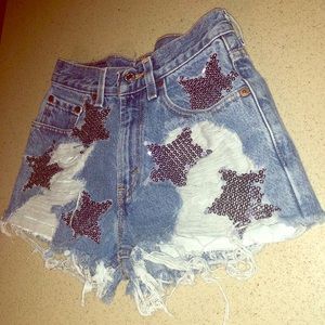 Denim cutoff shorts